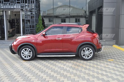 Порог-площадка "Silver" F173AL + комплкет крепежа, RIVAL, Nissan Juke 2010-2014-2016, FWD - фото 69938