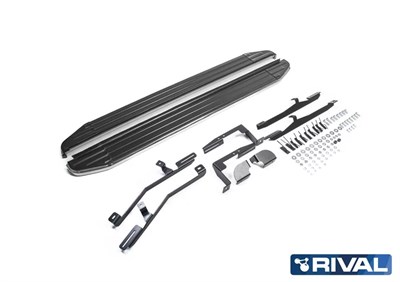 Порог-площадка "Premium" A193ALP + комплект крепежа, RIVAL, Volkswagen Amarok 2010-2016 - фото 70035