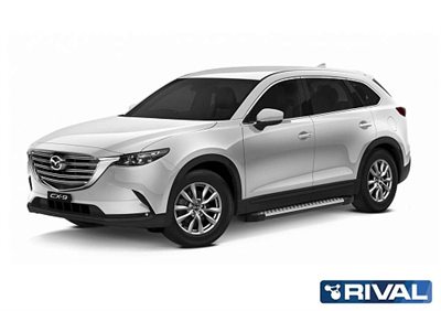 Порог-площадка "Bmw-Style" D193AL + комплект крепежа, Mazda CX-9 2017- - фото 73909