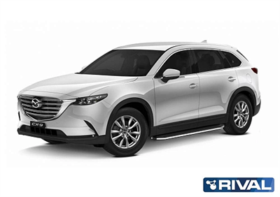 Порог-площадка "Premium" A193ALP + комплект крепежа, Mazda CX-9 2017- - фото 73917