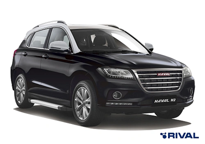 Порог-площадка "Silver" F173AL + комплект крепежа, RIVAL, Haval H2 2014- - фото 74245