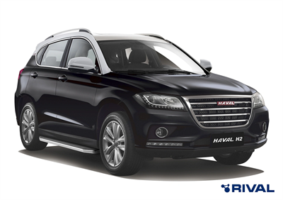 Порог-площадка "Premium" A173ALP + комплект крепежа, RIVAL, Haval H2 2014- - фото 74251