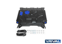 Защита картера + КПП + комплект крепежа, RIVAL, Сталь, Hyundai Solaris 2020-, V - 1.4: 1.6/Kia Rio 2