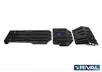 Комплект защит радиатор + картер + КПП + РК + комплект крепежа, RIVAL, Сталь, Toyota LC 150 Prado 20