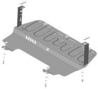 Стандартная Защита картера Двигателя, КПП. 1,5 мм, Сталь.