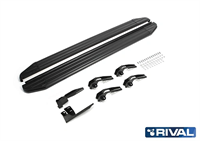 Порог-площадка "Premium-Black" A173ALB + комплект крепежа, RIVAL, Opel Antara 2010-2015/Chevrolet Captiva 2013-2016