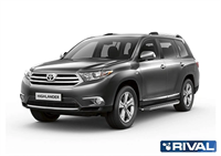 Порог-площадка "Premium" A180ALP + комплект крепежа, RIVAL, Toyota Highlander 2007-2010-2014