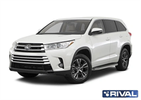 Порог-площадка "Premium" A180ALP + комплект крепежа, RIVAL, Toyota Highlander 2014-2017-