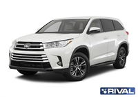 Порог-площадка "Premium-Black" A180ALB + комплект крепежа, RIVAL, Toyota Highlander 2014-2017-