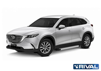 Порог-площадка "Silver" F193AL + комплект крепежа, Mazda CX-9 2017-