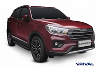 Порог-площадка "Premium-Black" A173ALB + комплект крепежа, RIVAL, Lifan X70 2018-