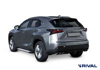 Порог-площадка "Silver" F173AL + комплект крепежа, RIVAL, Lexus NX 2014-2017