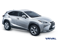 Порог-площадка "Premium" A173ALP + комплект крепежа, RIVAL, Lexus NX 2014-2017