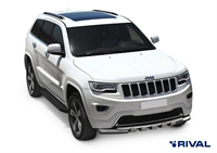 Порог-площадка "Premium-Black" A160ALB + комплект крепежа, RIVAL, Jeep Grand Cherokee 2010-2013-2018-