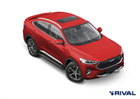 Порог-площадка "Black" F180ALB + комплект крепежа, RIVAL, Haval F7 2019-, Haval F7 2019-