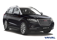 Порог-площадка "Premium-Black" A173ALB + комплект крепежа, RIVAL, Haval H2 2014-