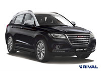 Порог-площадка "Black" F173ALB + комплект крепежа, RIVAL, Haval H2 2014-